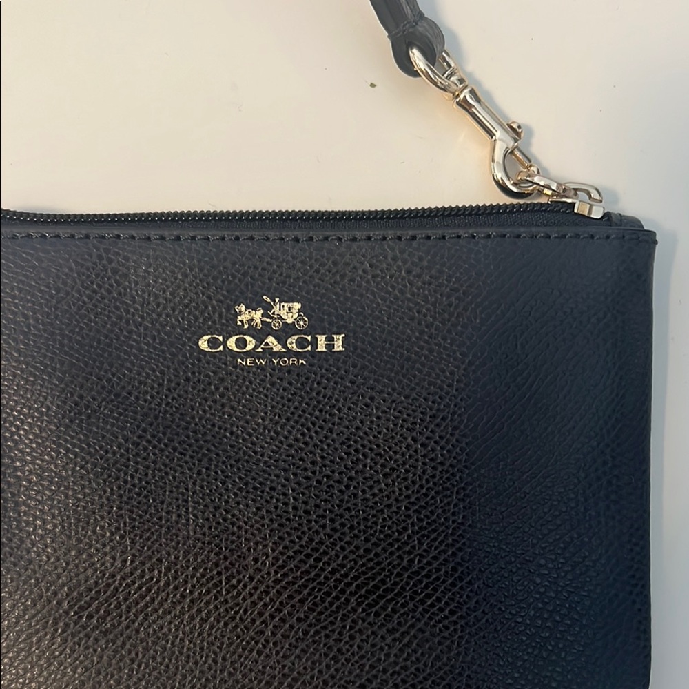 Coach Dark Navy Leather Wristlet/wallet - Picture 3 of 10